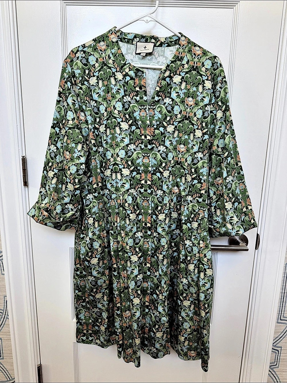 Tuckernuck Royal Shirt Dress in Sage Deco Floral